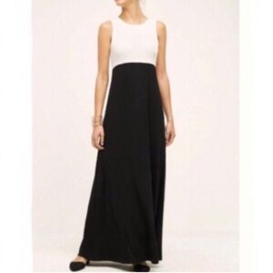 Anthropologie Sunday in Brooklyn Sleeveless Ribbed Black White Maxi Dress XS